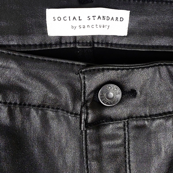 NWT Sanctuary Blk Coated Skinny Jeans 16 + Hoodie - Picture 7 of 13